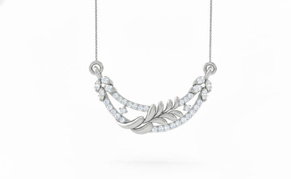 Moissanite Leaf Pendant Necklace | Gold, Rose Gold & Silver | Hypoallergenic Bridal Gift