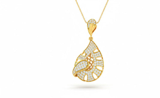 Moissanite Teardrop Pendant  Rose Gold Necklace Bridal Jewelry