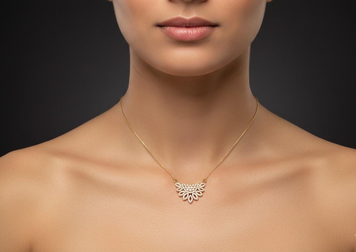 Riora butterfly moissanite diamond necklace with gold, rose, and silver chain featuring a dainty minimalist pendant for women