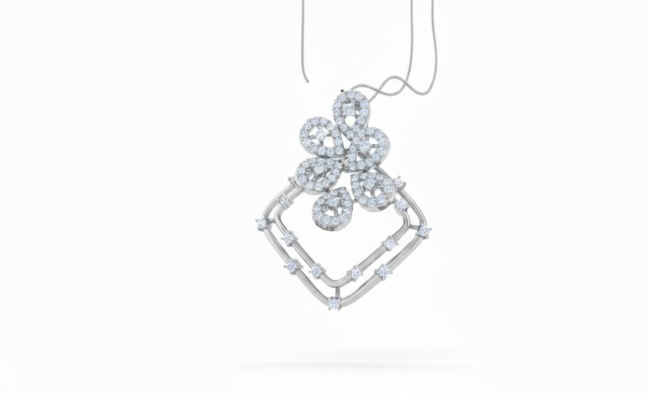 Moissanite Clover Pendant Necklace | Rose Gold & Silver, Hypoallergenic