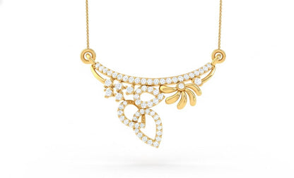 Moissanite Pendant Necklace | Floral Leaf Design | Gold, Rose Gold & Silver | Gift for Her