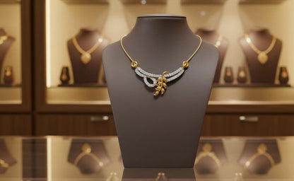 Moissanite Leaf Pendant Necklace | Gold, Rose Gold & Silver | Diamond Look Gift for Her
