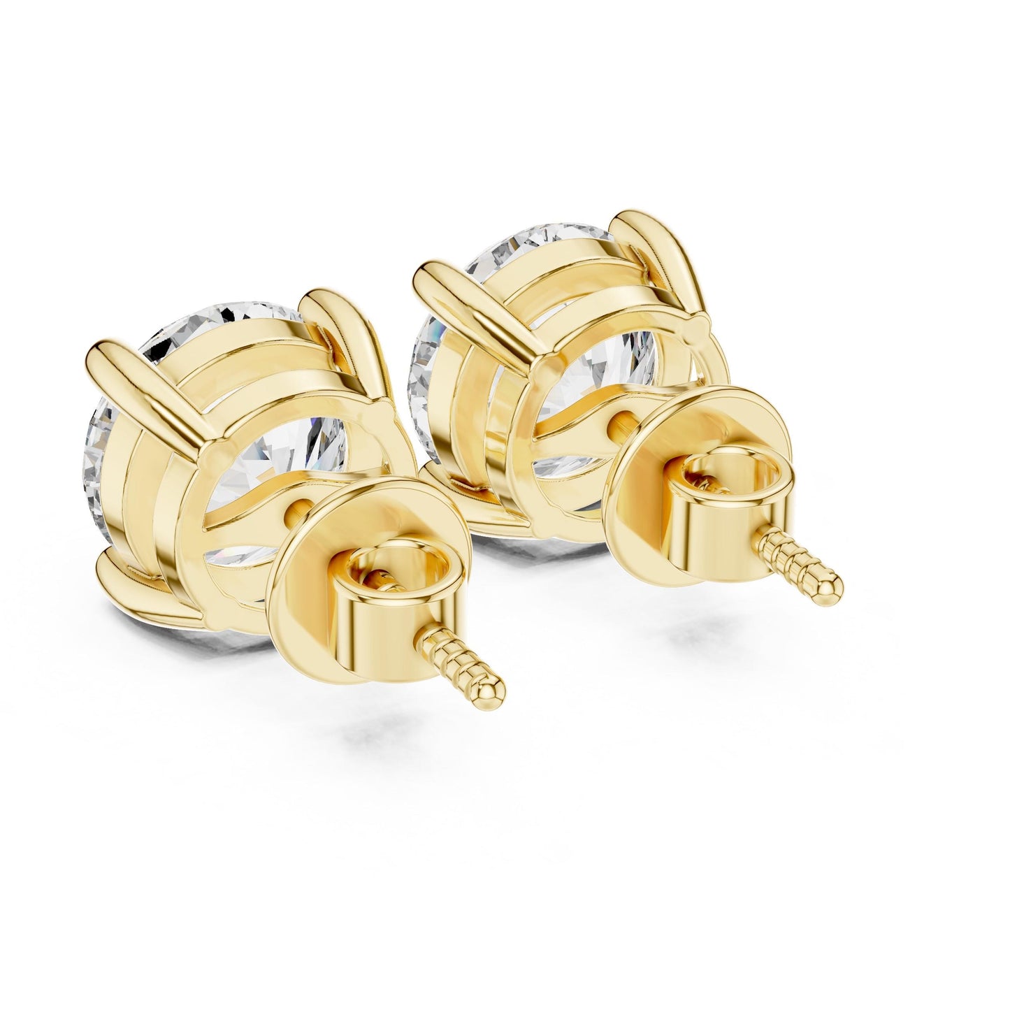 Riora 8mm round cut moissanite diamond stud earrings for women, minimalist sparkling jewelry with luxurious style.