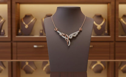 Moissanite Wing Pendant Necklace for Women | Gold, Rose Gold & Silver | Adjustable 22" Chain | Bridal & Valentine Gift
