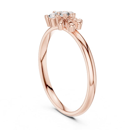 Riora floral moissanite diamond cluster ring with vintage flower design, showcasing a promise band for bridal or special occasions.