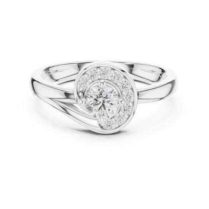 Riora moissanite diamond engagement band with vintage swirl design, perfect as a wedding or bridal gift for wife.