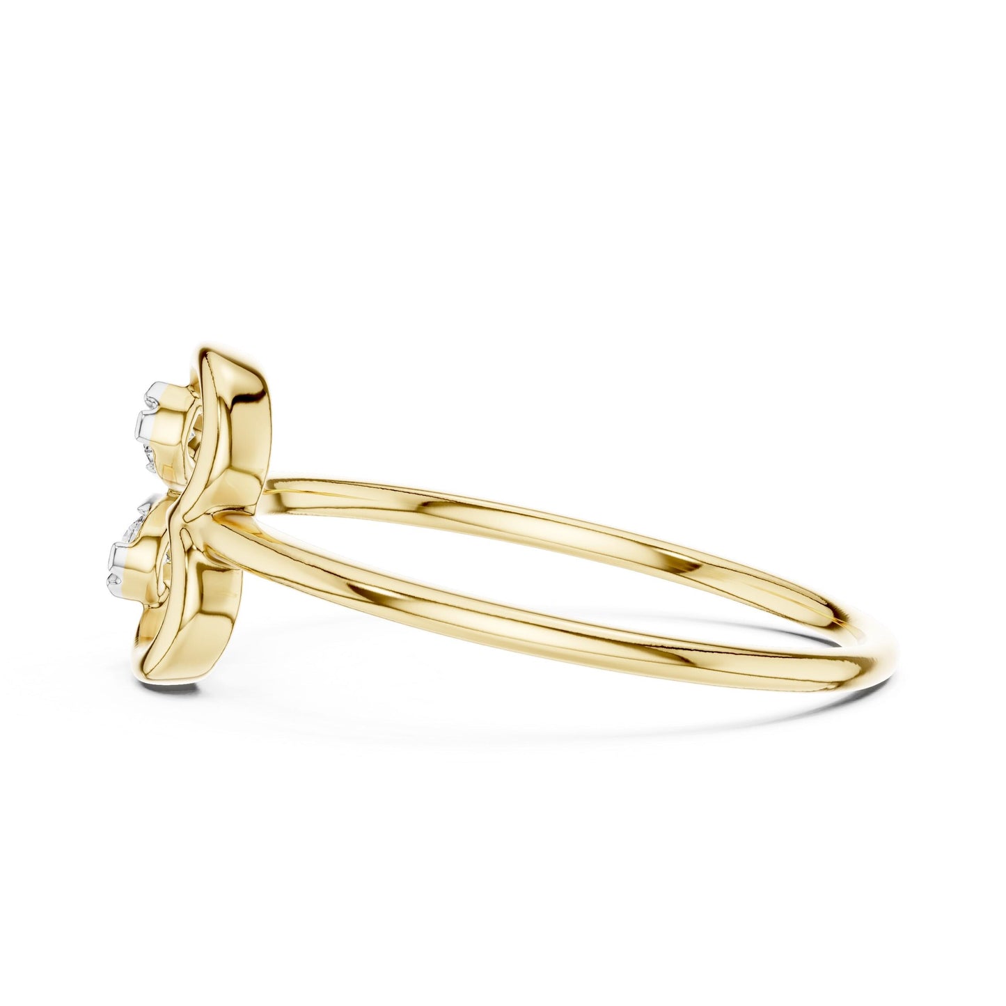 Riora moissanite open heart minimalist ring in rose gold and silver, featuring a romantic design for special occasions.