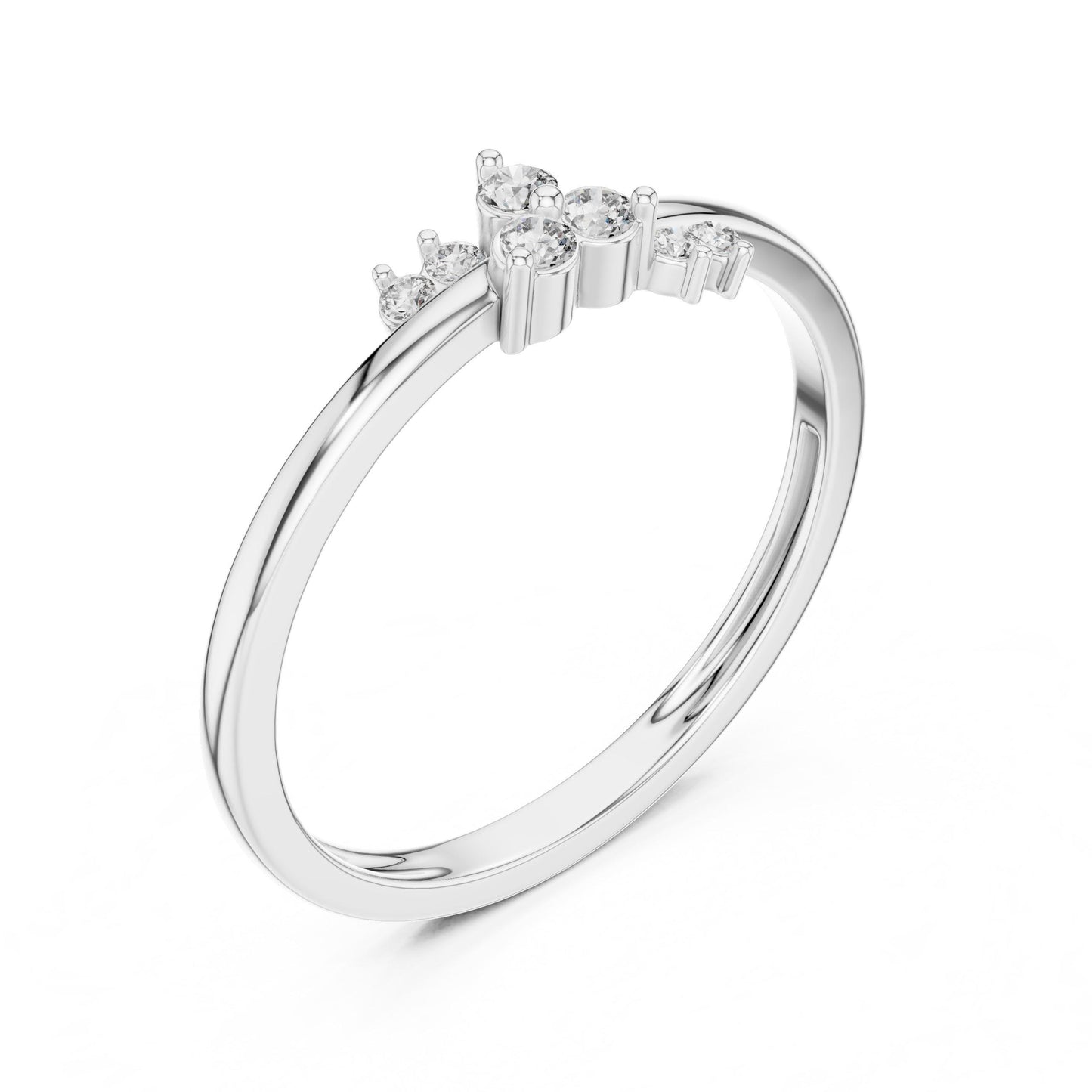 Riora minimalist gold engagement ring with moissanite diamond cluster, dainty bridal promise band, perfect for anniversaries