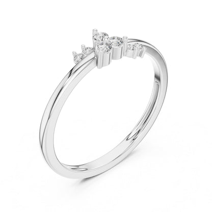 Riora minimalist gold engagement ring with moissanite diamond cluster, dainty bridal promise band, perfect for anniversaries