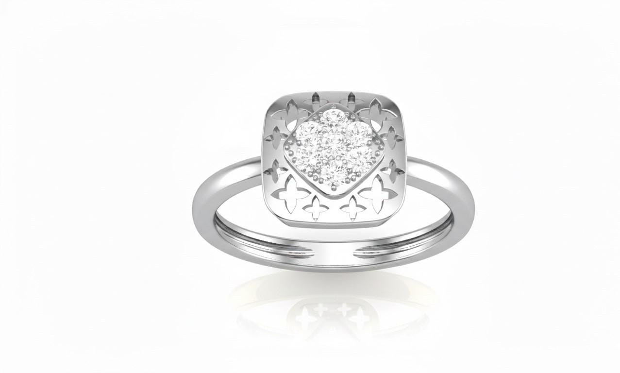 Moissanite Floral Statement Ring | Gold, Rose Gold & Silver | Hypoallergenic Fine Jewelry