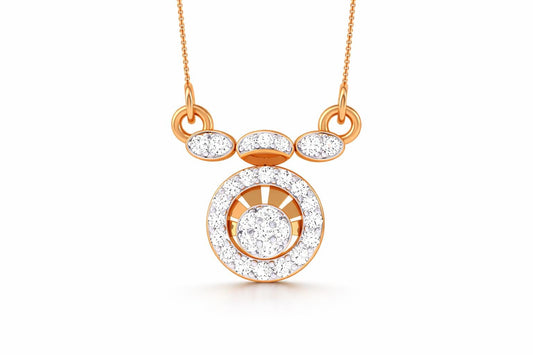 Riora moissanite halo pendant necklace in rose gold, silver, and gold with an adjustable chain, minimalist bridal jewelry.
