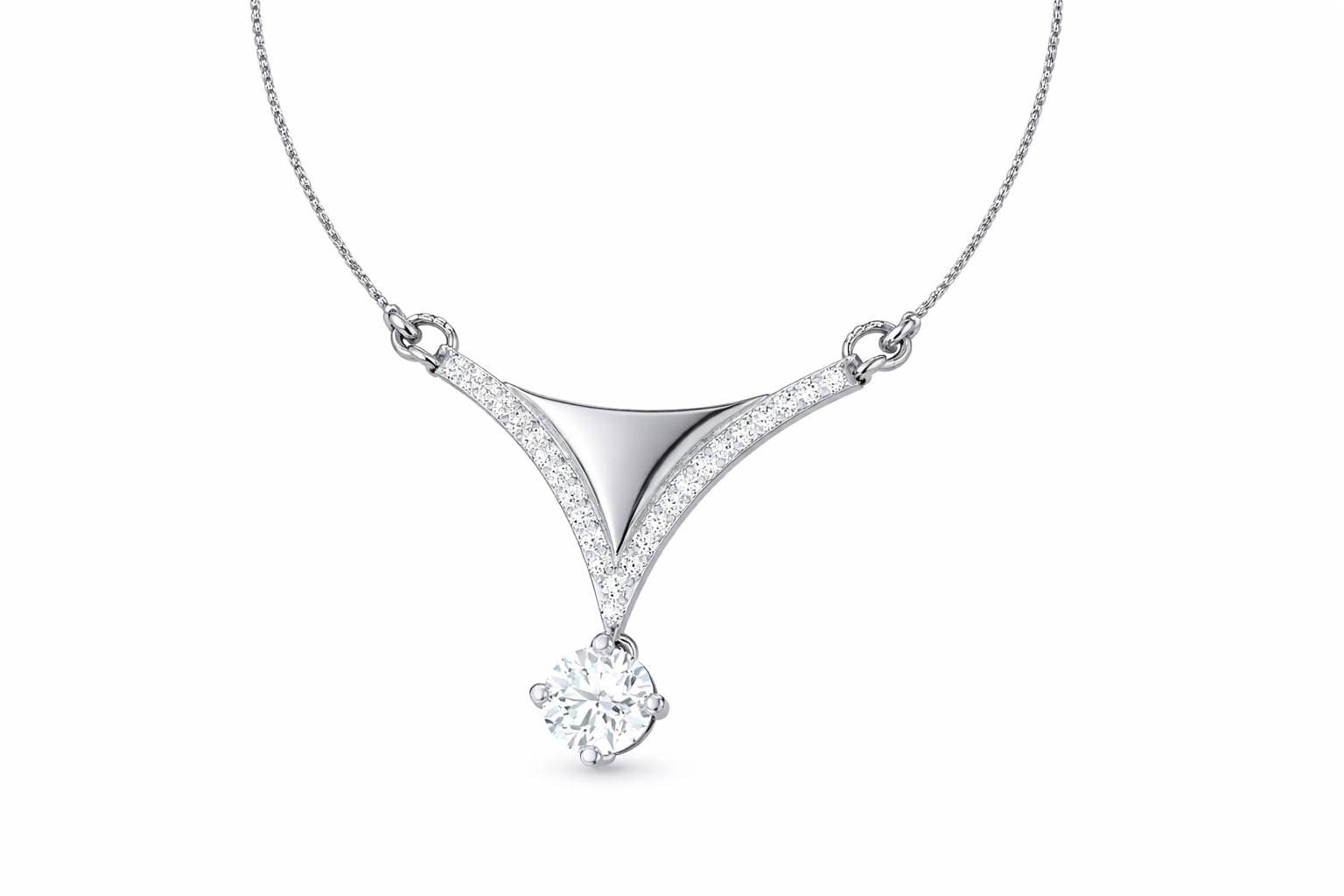 Riora moissanite diamond necklace and earring set with rose pendant, minimalist bridal jewelry for elegant gifting