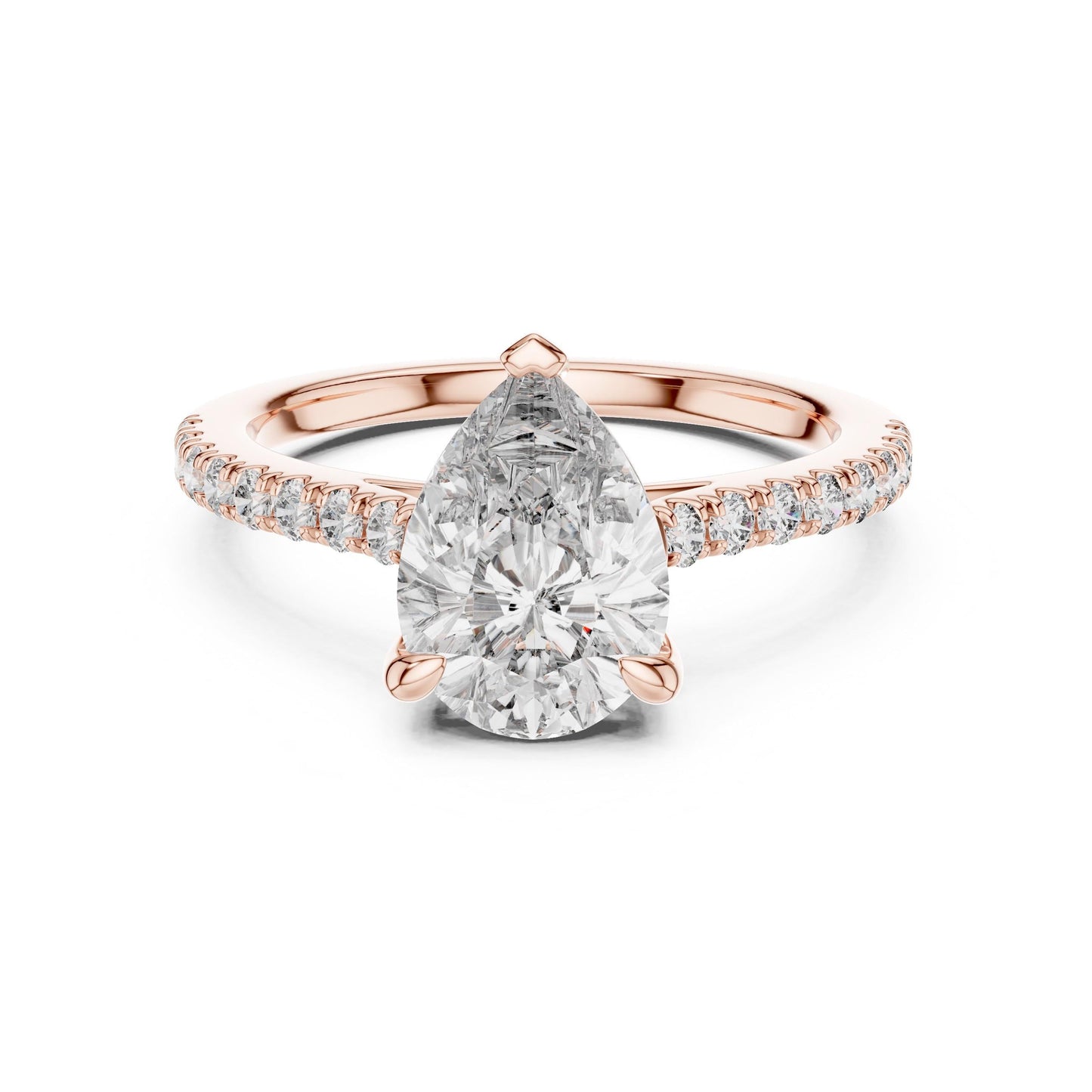 Pear Cut CZ Ring | Gold Rose Gold Silver Engagement & Promise Ring