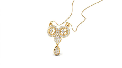 Riora Moissanite circle drop necklace with gold, rose, and silver pendant, minimalist bridal jewelry for elegant wedding accessories