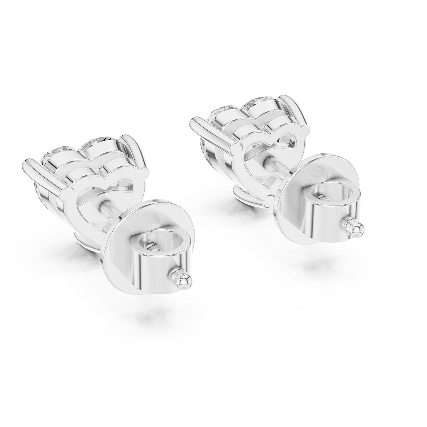 Riora 6mm heart-shaped moissanite diamond stud earrings in rose gold, minimalist love jewelry for women, close-up view