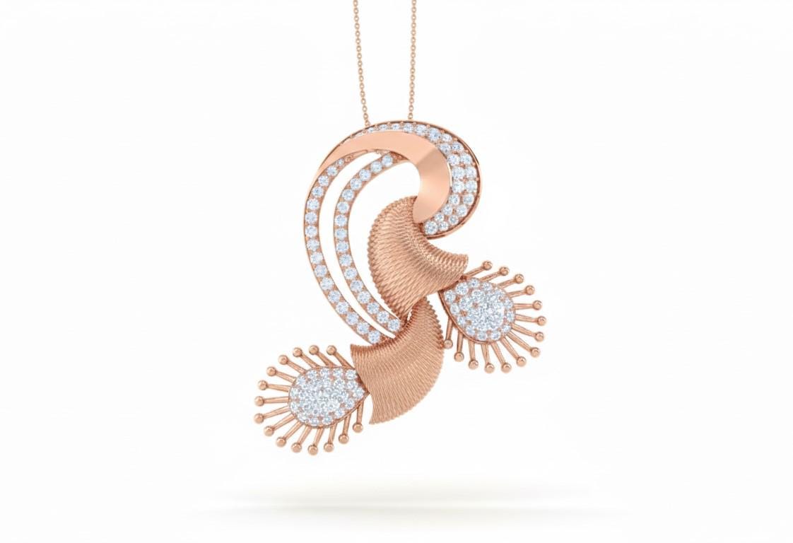 Moissanite Pendant Necklace | Rose Gold, Non-Allergenic