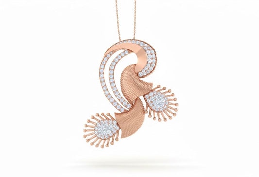 Moissanite Pendant Necklace | Rose Gold, Non-Allergenic