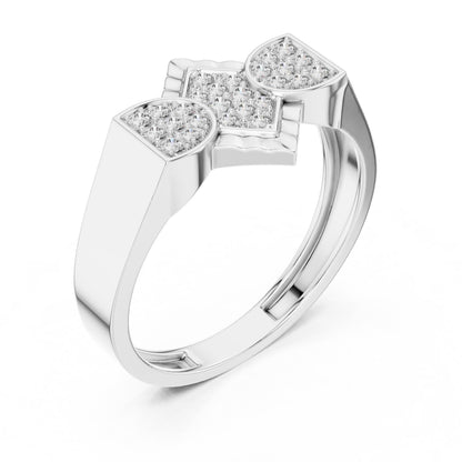 Geometric CZ Statement Ring – Rose Gold, Gold & Silver Bridal Band | Regalia & Roses