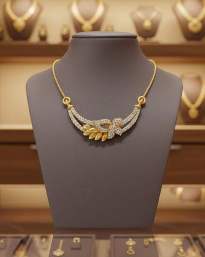 Riora elegant moissanite floral necklace with sparkling flower pendant, perfect bridal jewelry or wedding gift for her.