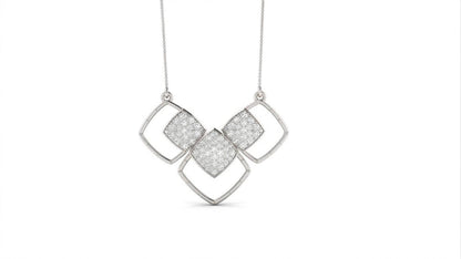 Riora moissanite geometric necklace with minimalist diamond pendant in rose gold, silver, or gold, ideal bridal gift jewelry.