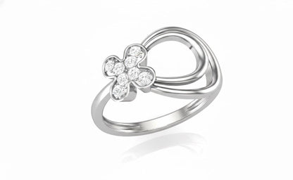Clover Moissanite Ring | Gold, Rose Gold & Silver | Hypoallergenic Fine Jewelry