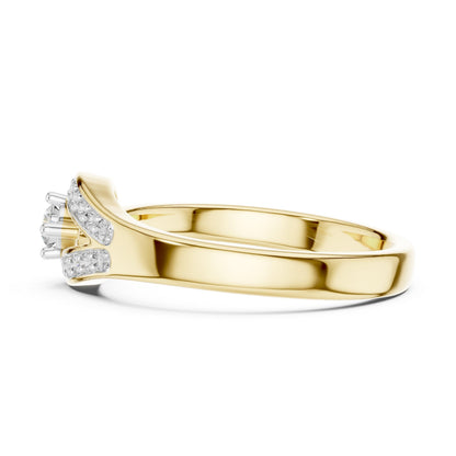 Riora twisted halo moissanite diamond engagement ring in solid gold with vintage style, featuring a unique bridal wedding design.