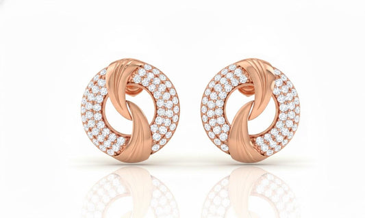 Moissanite Stud Earrings | Luxury Circle Knot | Gold, Rose Gold & Silver | Hypoallergenic Bridal Gift