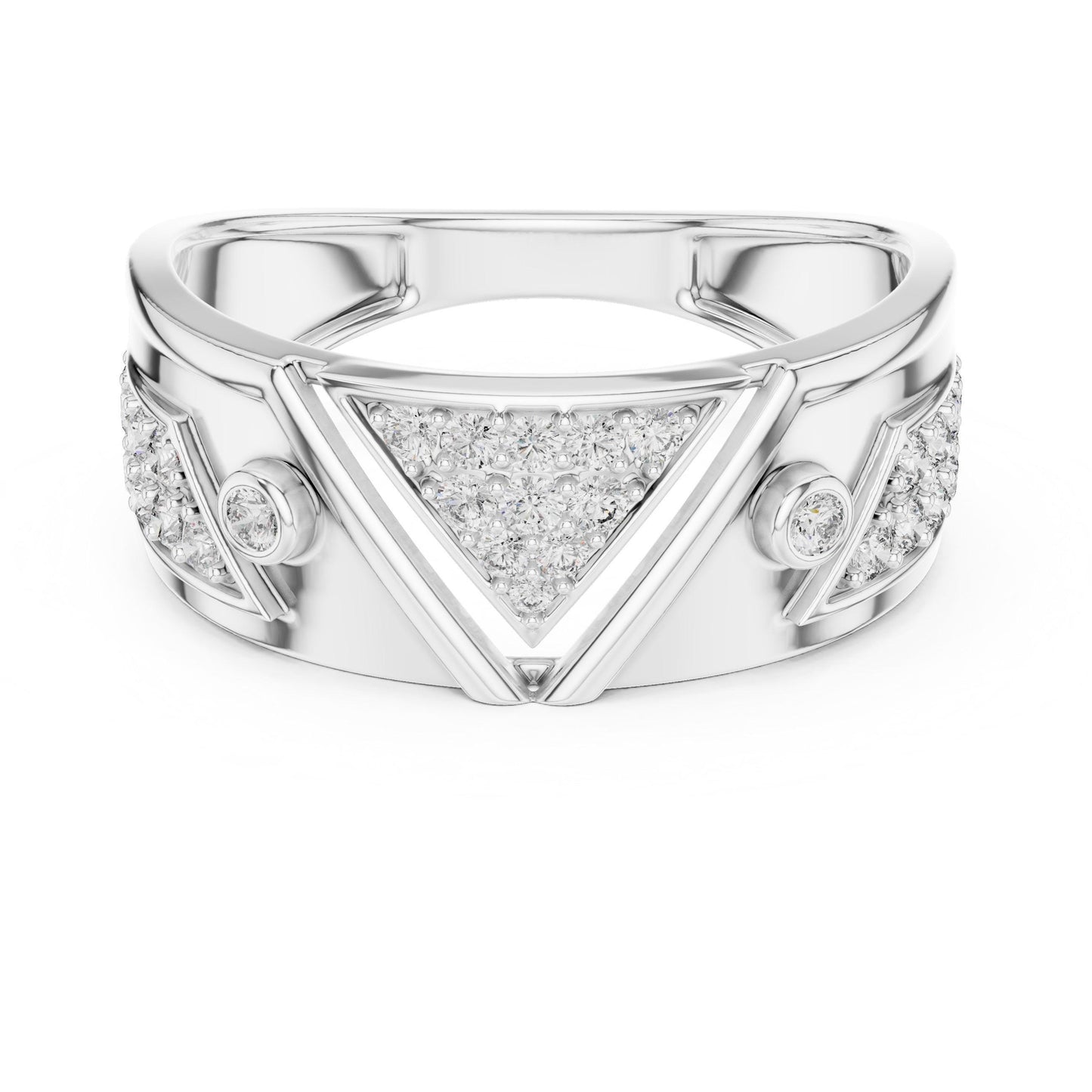 Gold moissanite statement ring featuring bold cocktail design, perfect for bridal or birthday gift, crafted by Riora.