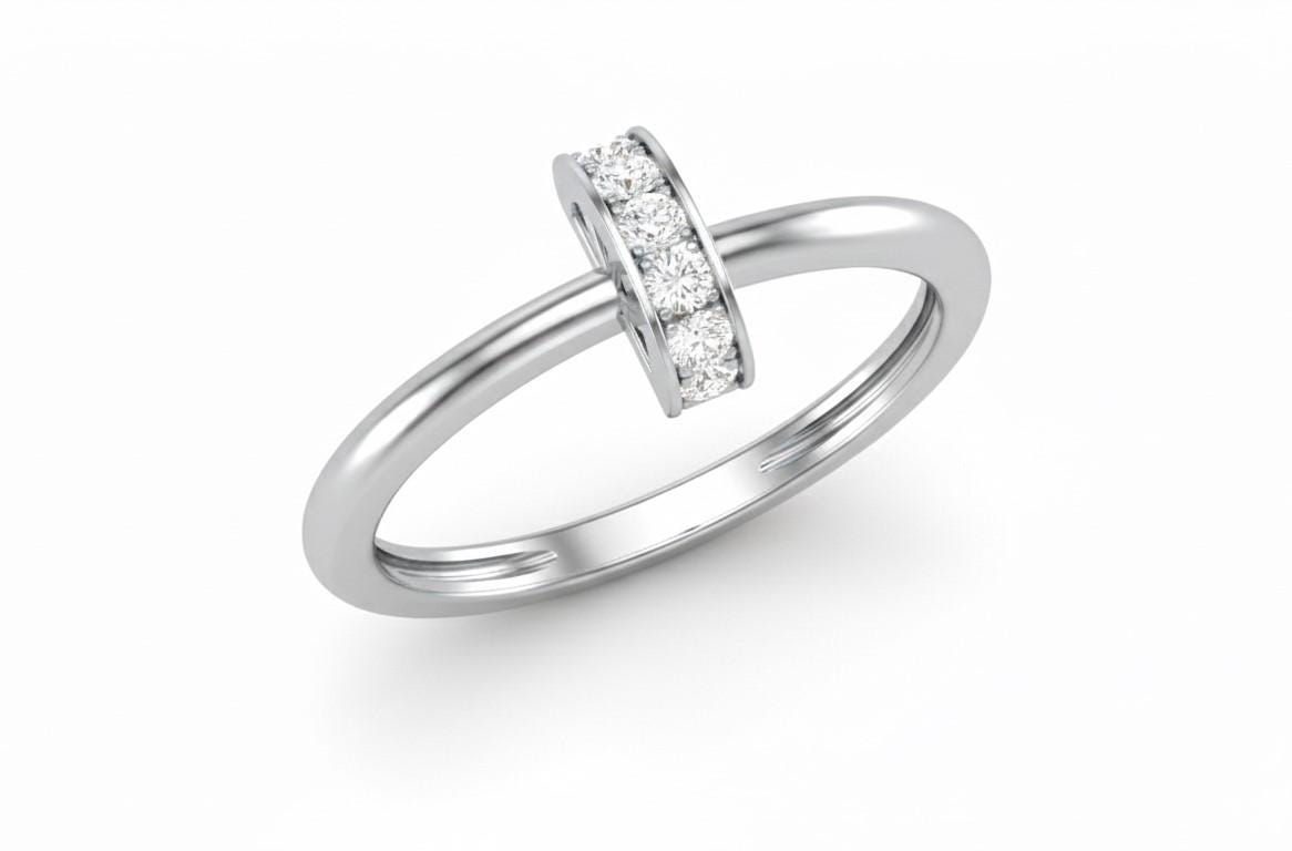 Moissanite Band Ring – Minimal Gold Silver Engagement Ring for Her