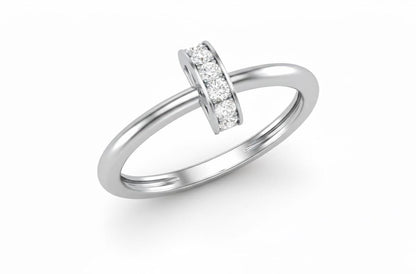 Moissanite Band Ring – Minimal Gold Silver Engagement Ring for Her