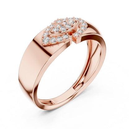 Riora moissanite statement band ring for women featuring dainty, stackable bridal jewelry ideal for weddings or anniversaries.