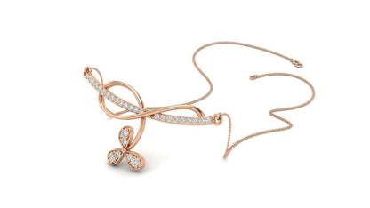 Riora gold rose gold butterfly pendant necklace with moissanite stones, dainty minimal jewelry for women