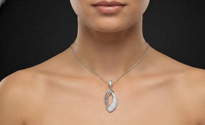 Crescent Pendant Necklace, Adjustable Chain, Elegant Gift Moissanite