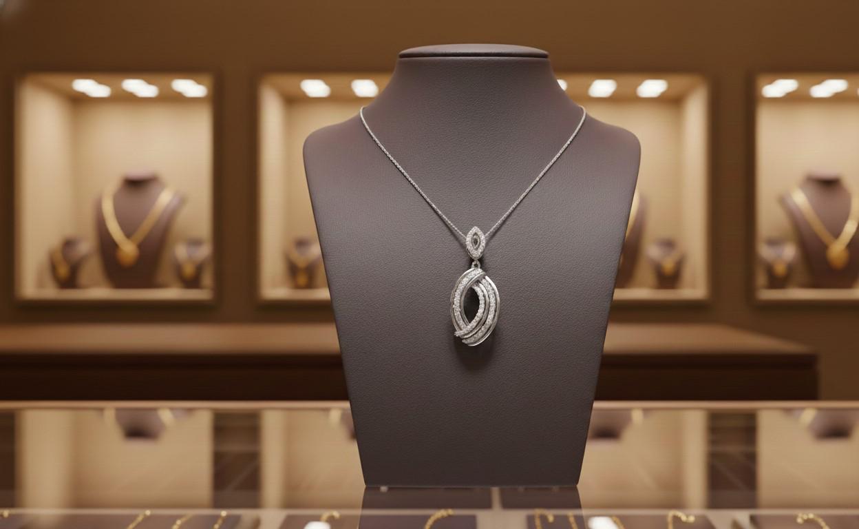 Moissanite Oval Pendant Necklace | Rose Gold, Adjustable Chain