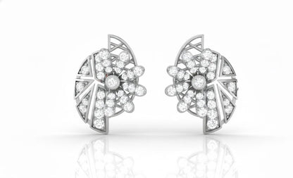 Moissanite Floral Stud Earrings for Women | Gold, Rose Gold & Silver | Bridal & Valentine Gift