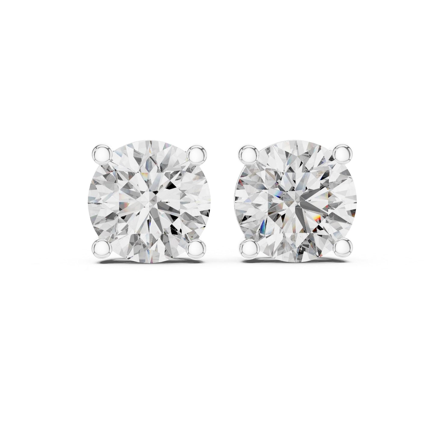 Riora 8mm round cut moissanite diamond stud earrings for women, minimalist sparkling jewelry with a luxurious look.