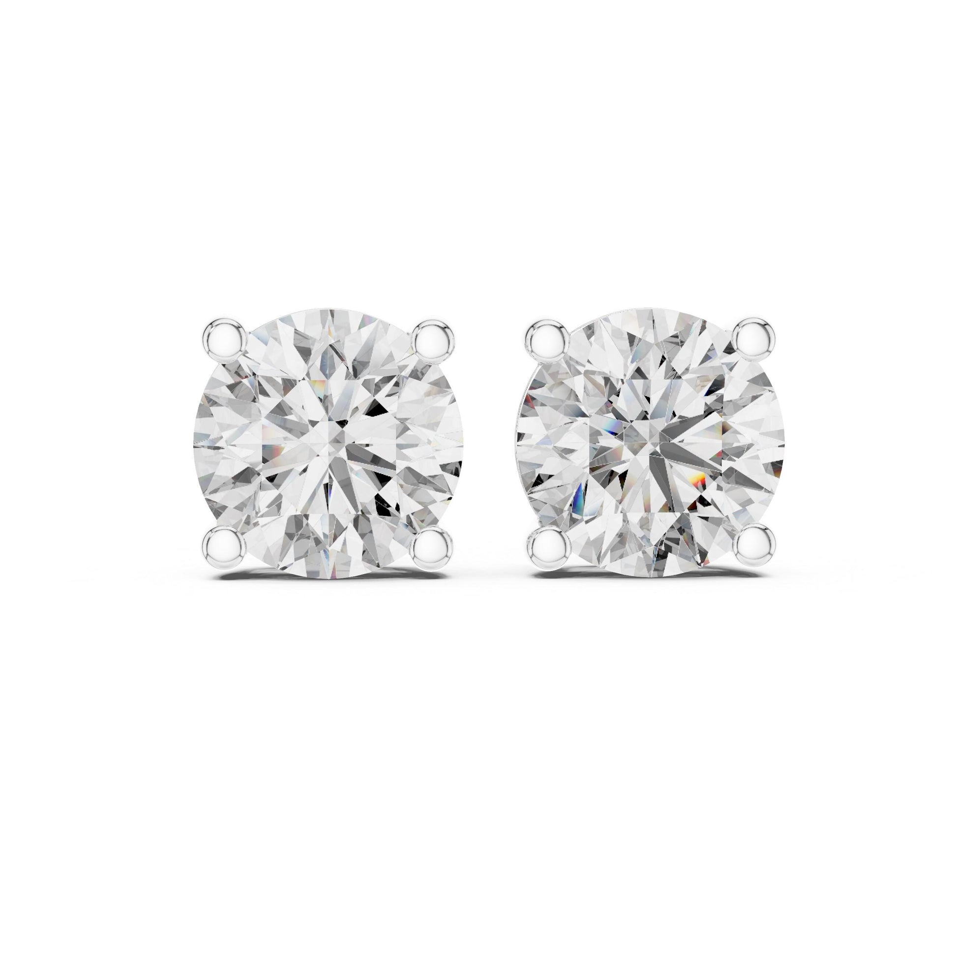 Riora 8mm round cut moissanite diamond stud earrings for women, minimalist sparkling jewelry with a luxurious look.