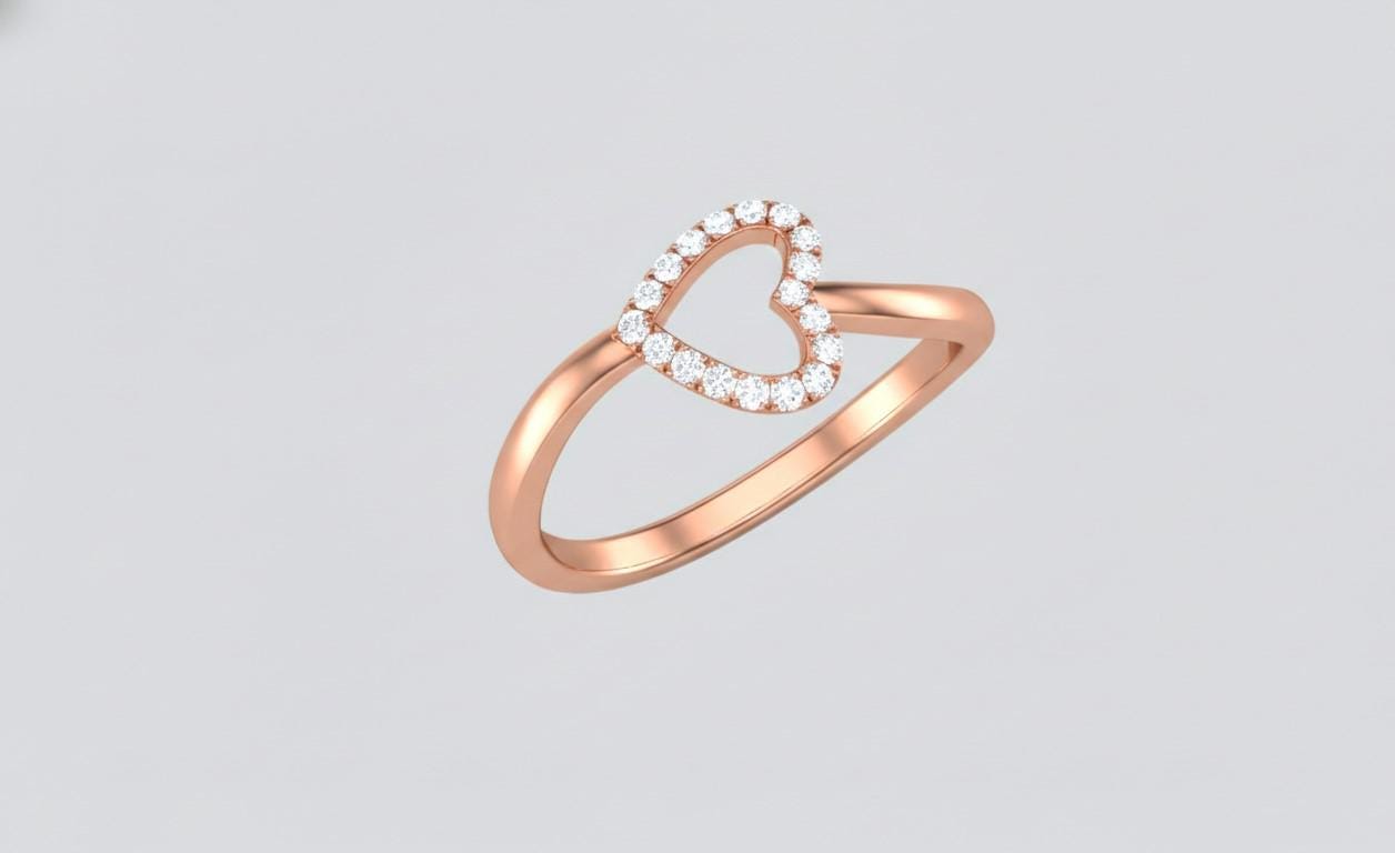 Heart Moissanite Ring | Hypoallergenic | Gold, Rose Gold & Silver | Gift for Her