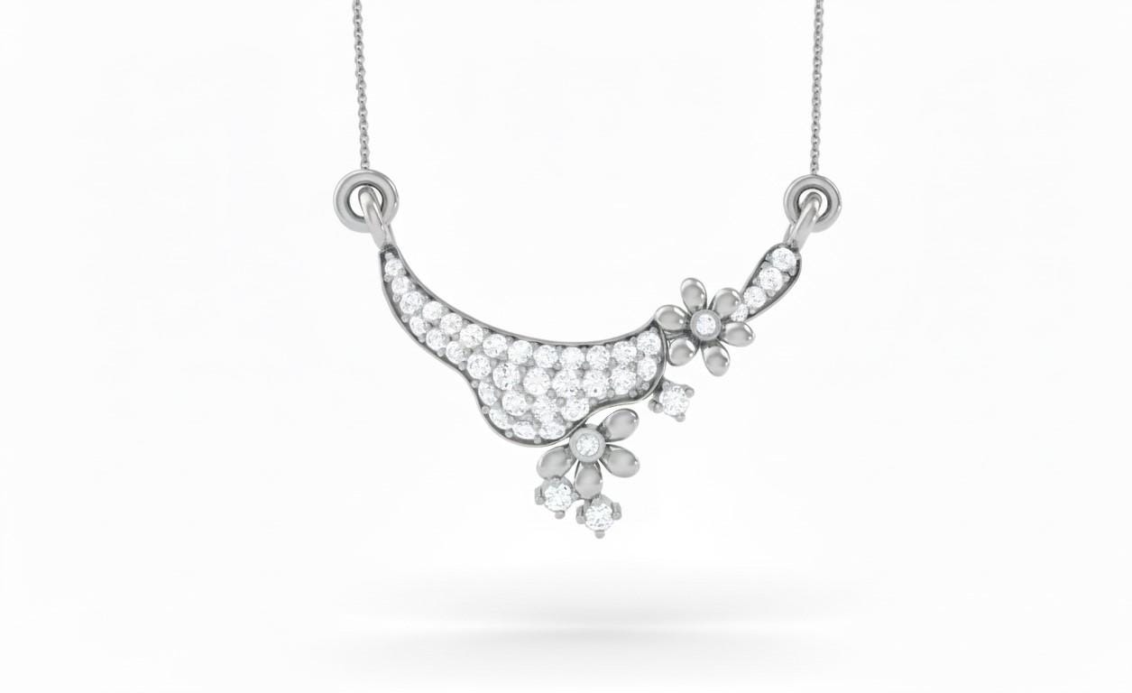 Moissanite Floral Pendant Necklace for Women | Gold, Rose Gold & Silver | Wedding & Anniversary Gift
