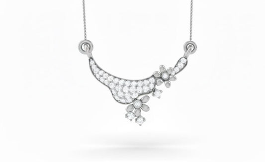 Moissanite Floral Pendant Necklace for Women | Gold, Rose Gold & Silver | Wedding & Anniversary Gift