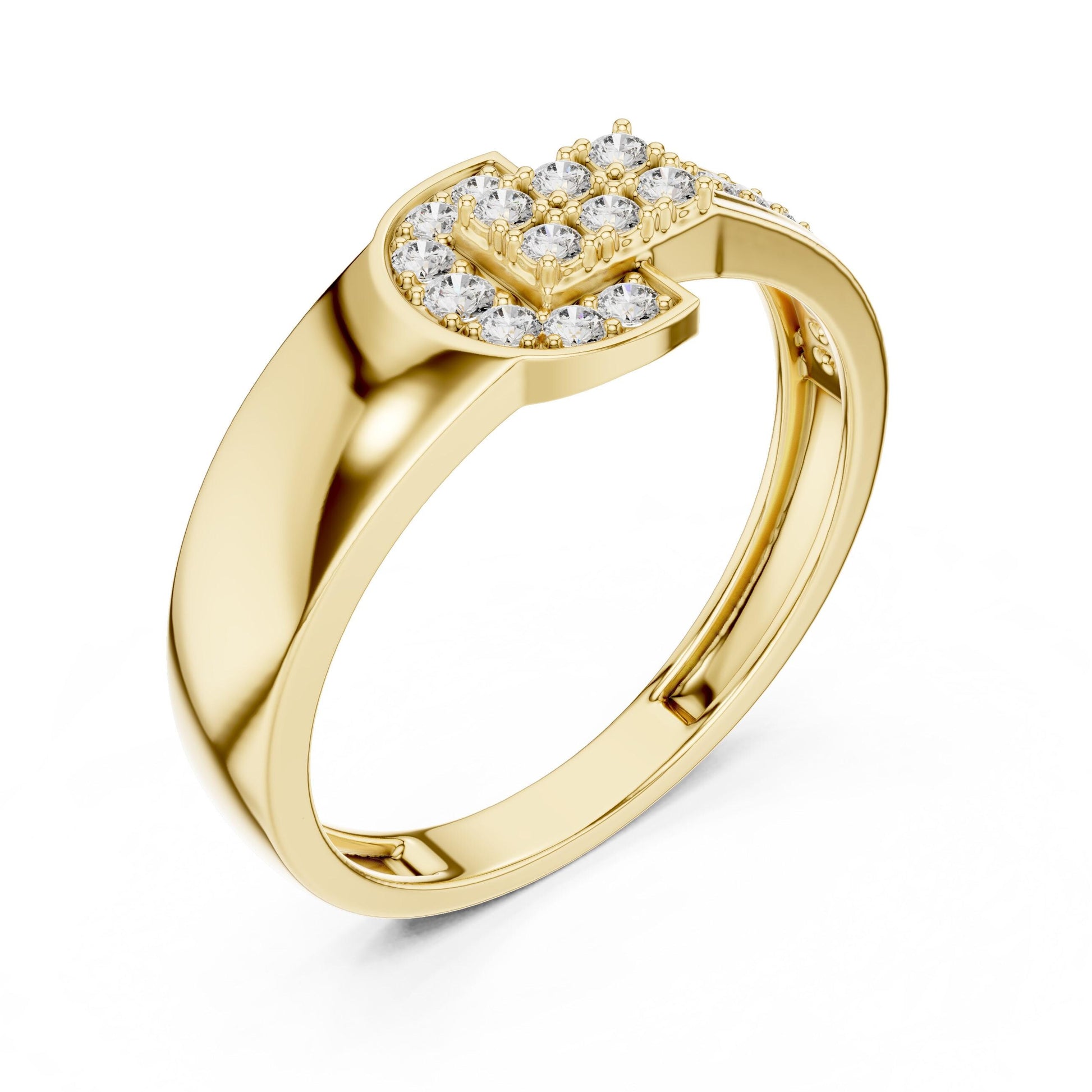 Silver luxury moissanite diamond buckle ring with minimalist design, elegant bridal jewelry for women by Riora.