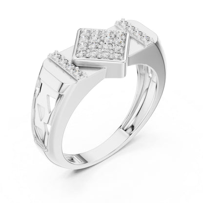 Elegant gold and rose moissanite diamond engagement ring with sparkling stones, bridal jewelry gift for her, by Riora.