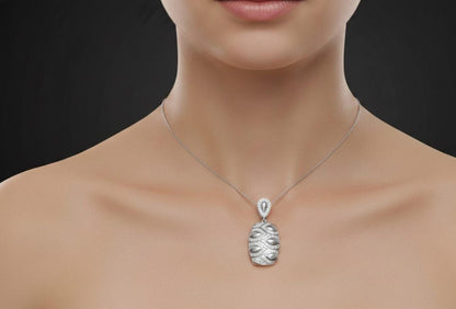 Leaf Pendant Necklace, Non-Allergenic Gold Jewelry, Adjustable Chain Moissanite