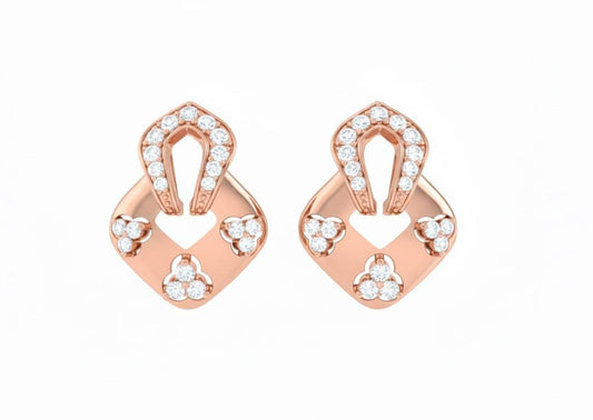 Riora moissanite stud earrings in gold and rose silver with diamond-like sparkle, hypoallergenic and nickel-free for elegant gifting.
