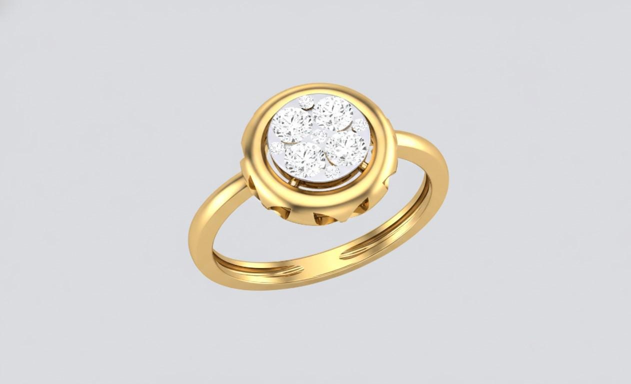 Moissanite Halo Ring for Women | Gold, Rose Gold & Silver | Sizes 5–11 | Engagement, Promise & Anniversary Gift