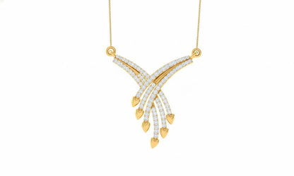 Riora elegant moissanite heart drop necklace in rose gold, dainty bridal jewelry with romantic design for women