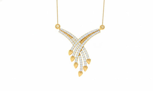 Riora elegant moissanite heart drop necklace in rose gold, dainty bridal jewelry with romantic design for women