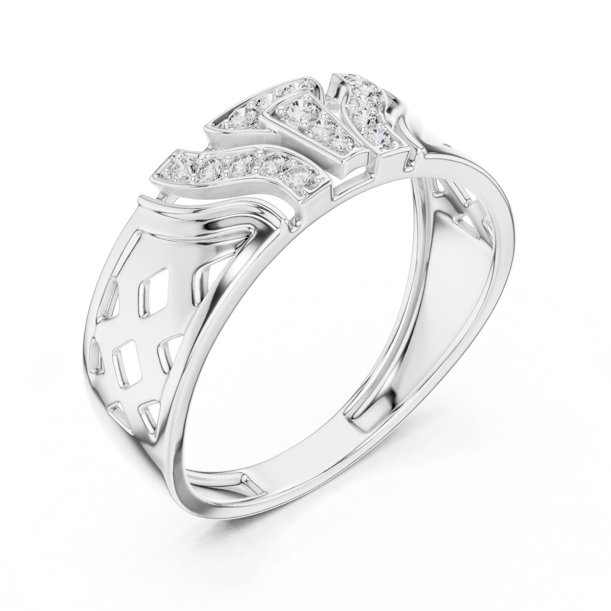 Riora moissanite diamond statement cocktail ring in gold rose, featuring bold elegant design for wedding or party jewelry.