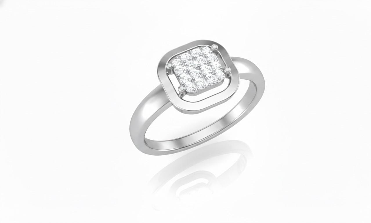 Moissanite Cushion Halo Ring for Women | Gold, Rose Gold & Silver | Sizes 5–11 | Engagement, Promise & Anniversary Gift