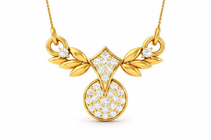 Rose gold moissanite leaf pendant necklace with delicate diamond-like sparkle, perfect for bridal jewelry or gifting.